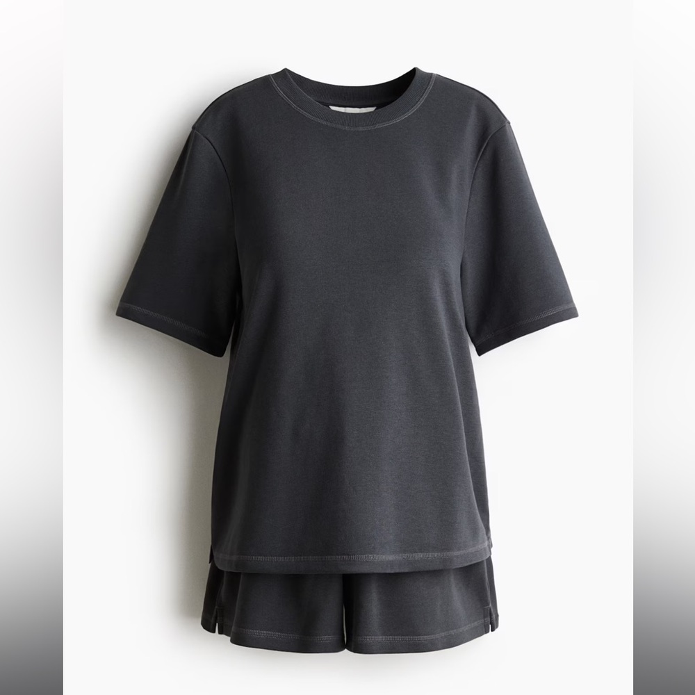 Maternity Black Short Sleeve Top and Shorts Set